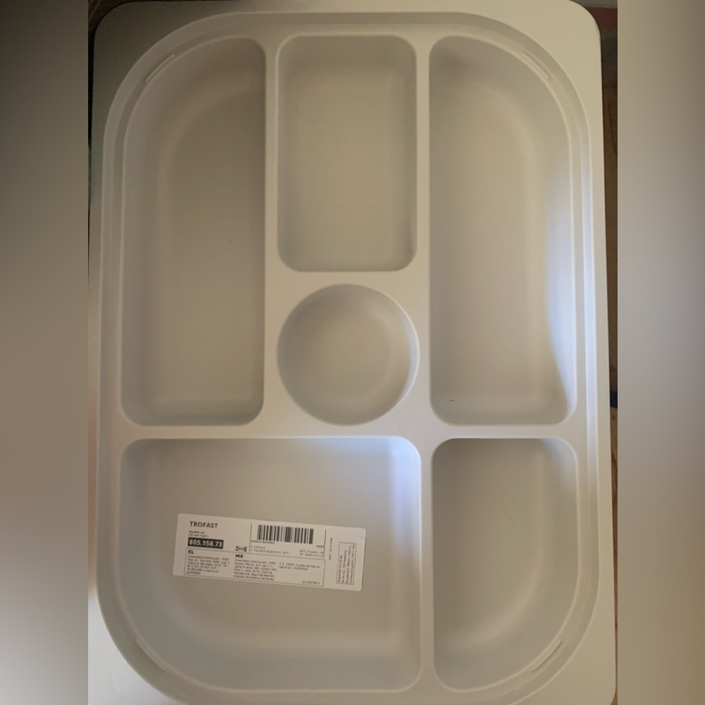 Trofast Sorting bin for Ikea Flisat sensory table.